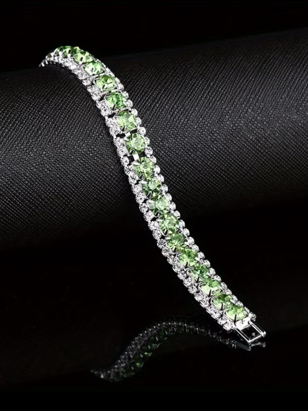Green Crystal Tennis Bracelet - Women Jewelry